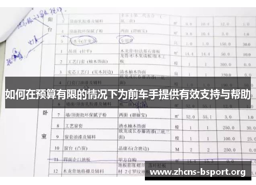 如何在预算有限的情况下为前车手提供有效支持与帮助