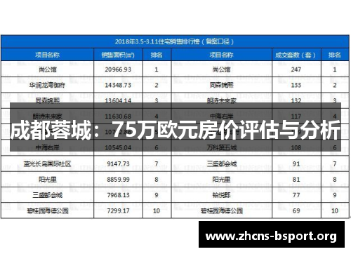 成都蓉城:75万欧元房价评估与分析 成都蓉城:75万欧元房价评估与分析